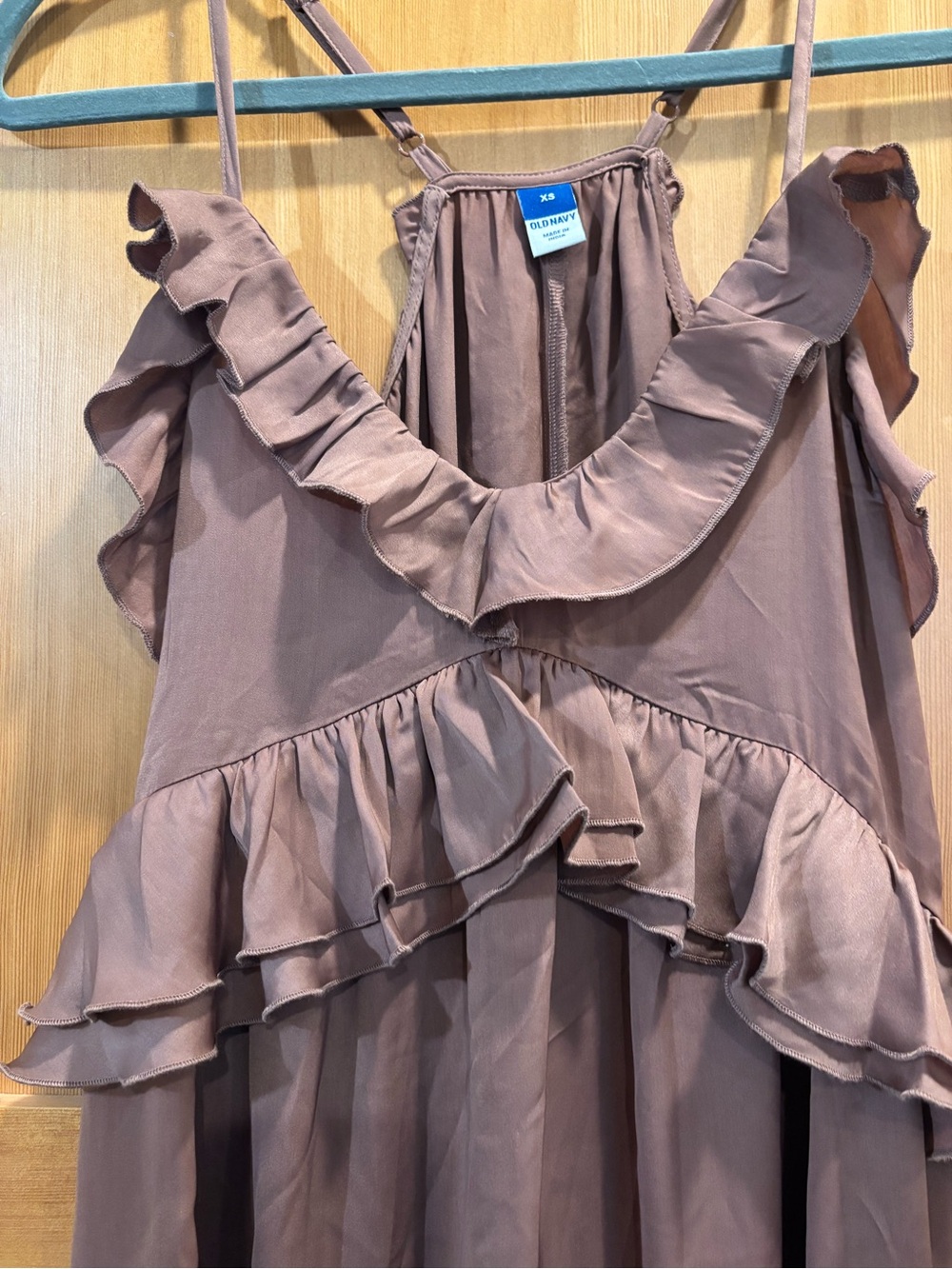 Old Navy Mauve Ruffle Spaghetti Strap Dress